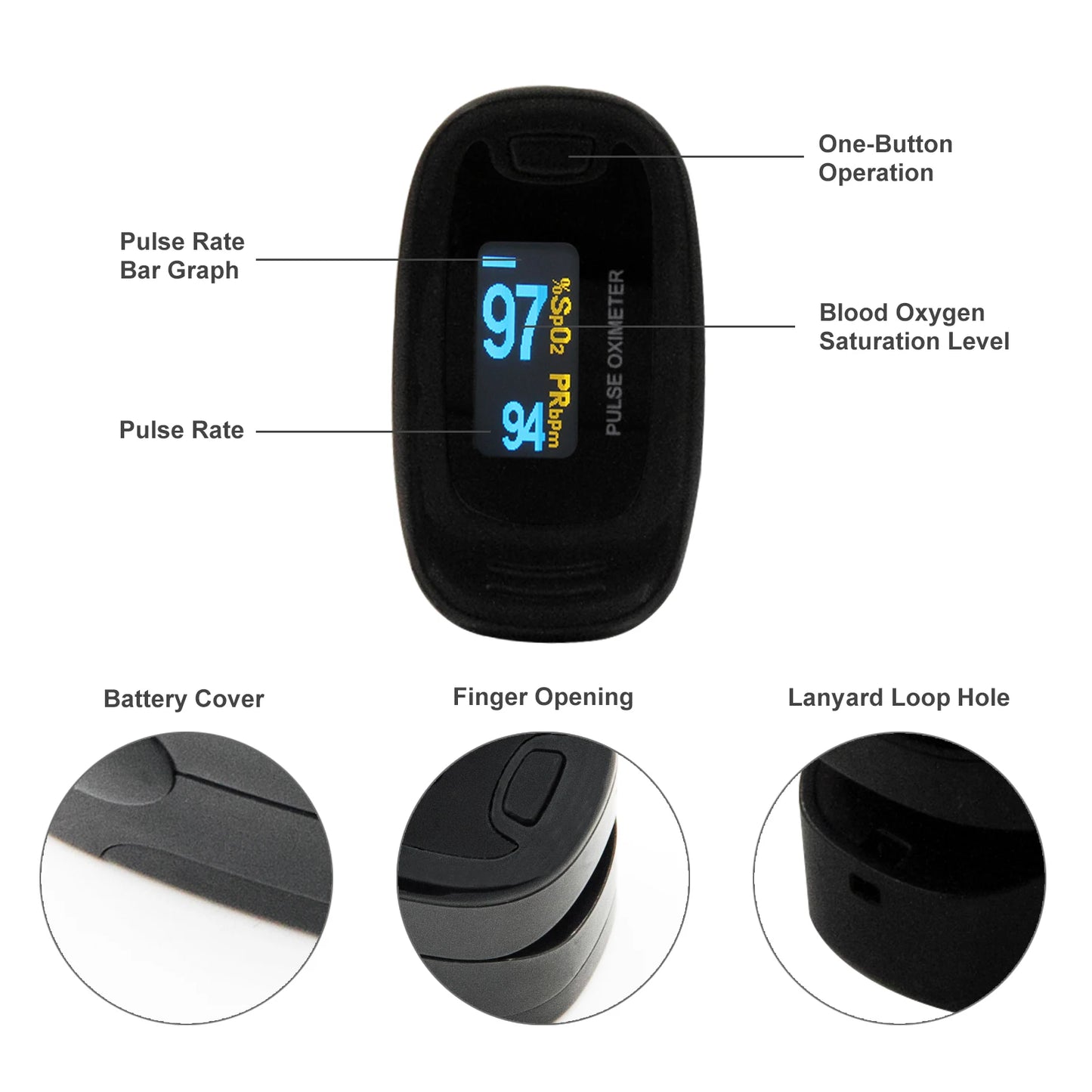 CONTEC  Fingertip Pulse Oximeter Blood Oxygen Saturation SPO2 Heart Rate Monitor Tonometer Household Digital Pulse Monitor