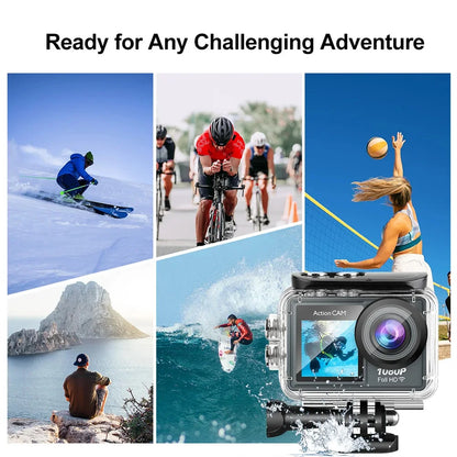 1080P Action Camera 30FPS 2" IPS Screen 170° Wide Angle WiFi Sports Video Camera Underwater 30M Waterproof For Vlog