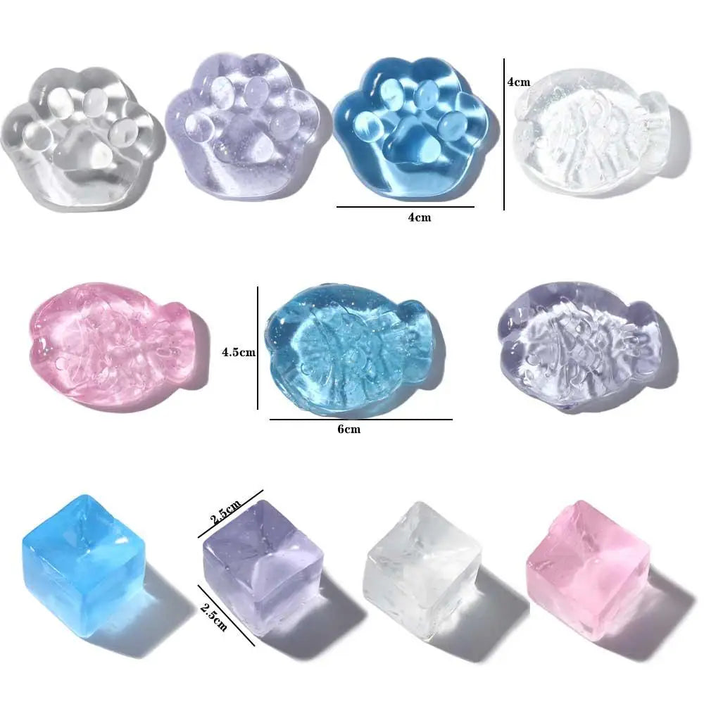 Creative Colorful Ice Block Squeeze Toy High Resilience Pinch Squeeze Anti-stress Ball Decompression Gifts Stress Relief Toys