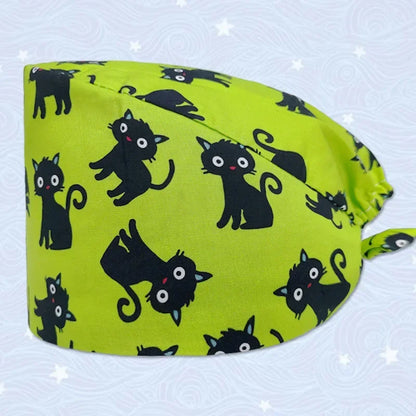 Cute Cat Pattern Printing Unisex Surgical Cap Surgeon  Veterinary Pet Beauty Salon Hospital Clinic Clinical Nurse