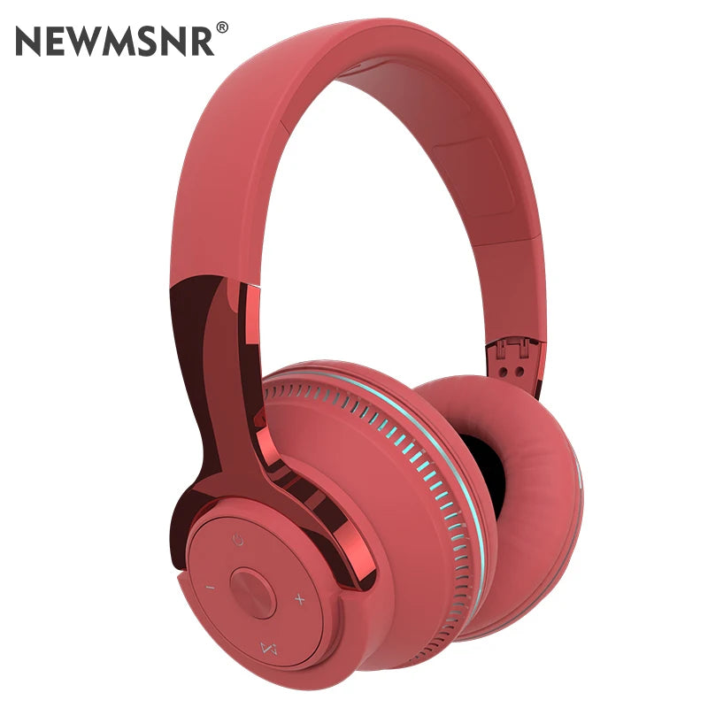 #Bluetooth Headphones Head-mounted Noise Reduction Wireless Headset for Phones PC Gaming Headsets Heavy Bass Colorful LED Lights