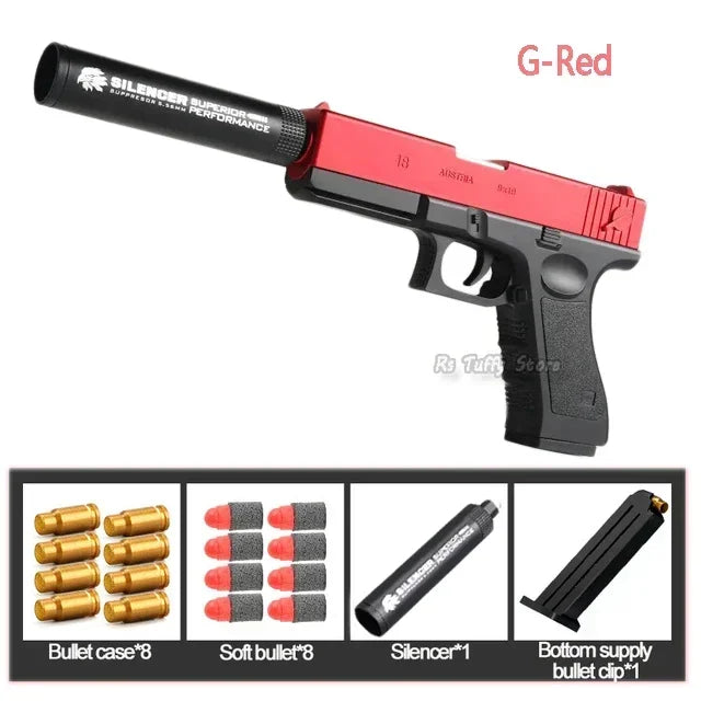 Outdoor Sports Toy Pistol Plastic EVA Foam Darts Bullets Gun Model Airsoft Beginner Aim Train Handgun Air Guns Boys DIY Gifts