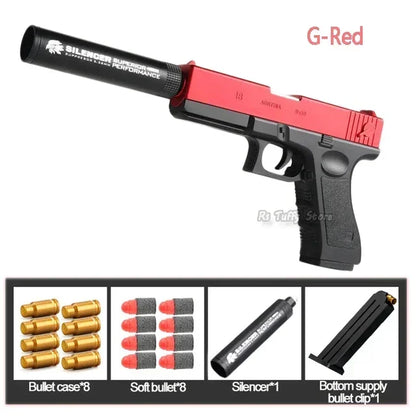 Outdoor Sports Toy Pistol Plastic EVA Foam Darts Bullets Gun Model Airsoft Beginner Aim Train Handgun Air Guns Boys DIY Gifts