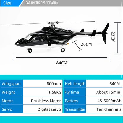 Flywing Airwolf 450 Size Helicopter GPS RTF Airwolf V2 Scale RC helicopter 6CH with H1 Flight Controller Auto-aerobatic Flight