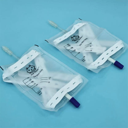 New Pet Dog Cat Urine Bag Collect 150ml 300ml Drainage Luer Lock Hanging Straps Disposable Attach To Cathter Clinic Supplies