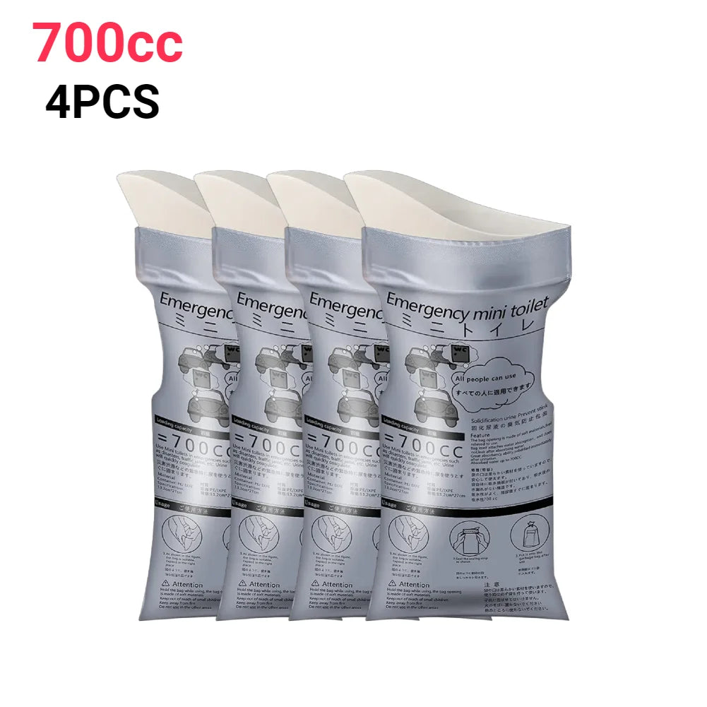 Outdoor Emergency Urinate Bags 700ml Disposable Travel Mini Mobile Toilet Portable Urine Bag Unisex Pee Bag for Female Baby Male