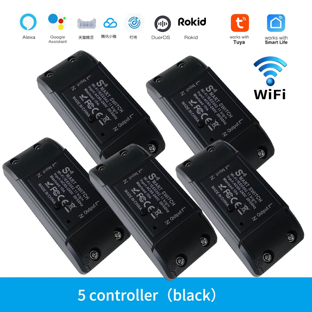 Tuya WiFi Smart Switch APP Wireless Controller Universal Breaker Timer Smart Life Work with LED Light Switch Alexa Accessories
