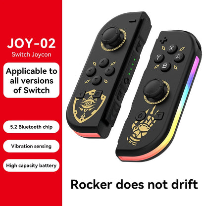BT 5.2 Joy Controller RGB LED Switch L/R Joypad for Nintendo Switch/Lite/Oled JoyCon Gamepads Joystick with Dual Vibration