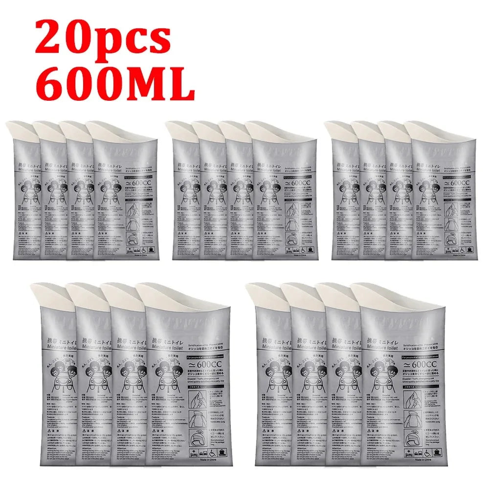 4-20pc 600/750ml Portable Urine Bag for for Men Women Kids Outdoor Camping Travel Car Jam Emergency Toilets Disposable Urine Bag