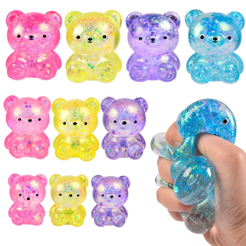 1PC New Maltose Syrup Mini Bear Decompression Ball Toys Cute Animal Anti-stress Fidget Decompression Ventilation Squeeze Toy