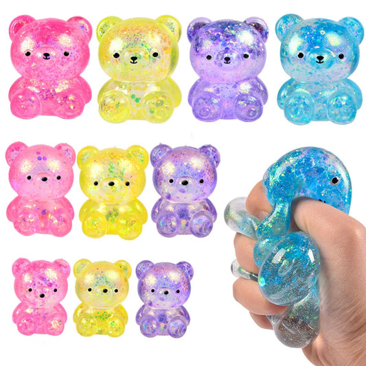 1PC New Maltose Syrup Mini Bear Decompression Ball Toys Cute Animal Anti-stress Fidget Decompression Ventilation Squeeze Toy