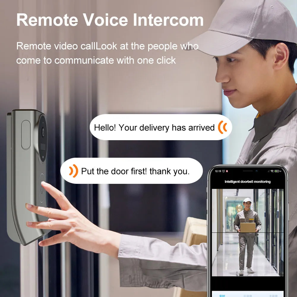 LS VISION 4MP WiFi Dual Screen Video Doorbell Wireless Dual Lens Motion Detection 2-Way Audio Battery Doorbell Camera with Chime