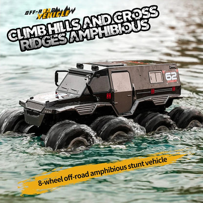  JJRC Q137 8x8 2.4G Remote Control Car 8wd Off-road Amphibious Stunt Vehicle 8-Wheel Speed Racing Truck Waterproof Crawler Toys