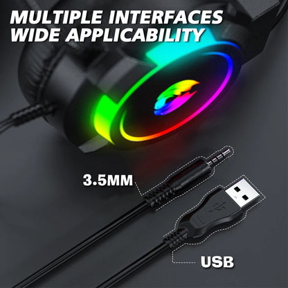 Gaming Headset 7.1 Stereo Surround Bass Headphones RGB Active Noise Reduction Earphones Game Headphone With Microphone For PC