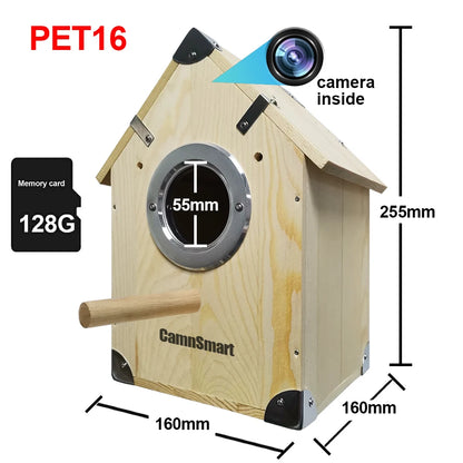 4MP Tuya Bird Houses WIFI Camera For Pet Birds Activity Remote View Watching Wild Natural Wooden Care Nest Box Day Night Vision