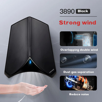 interhasa! Automatic Jet Hand Dryer Induction Hot and Cold Infrared Sensor HEPA Filter High Power Hand Dryer Bathroom Hotel