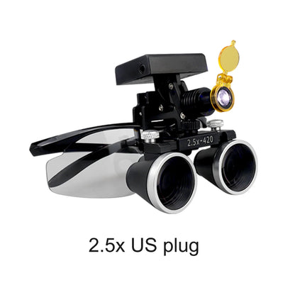 Dental Loupes Dental Magnifier Dental Lab Medical Loupes Magnification Binocular 2.5/3.5x Headlight Wireless  5W Headlamp