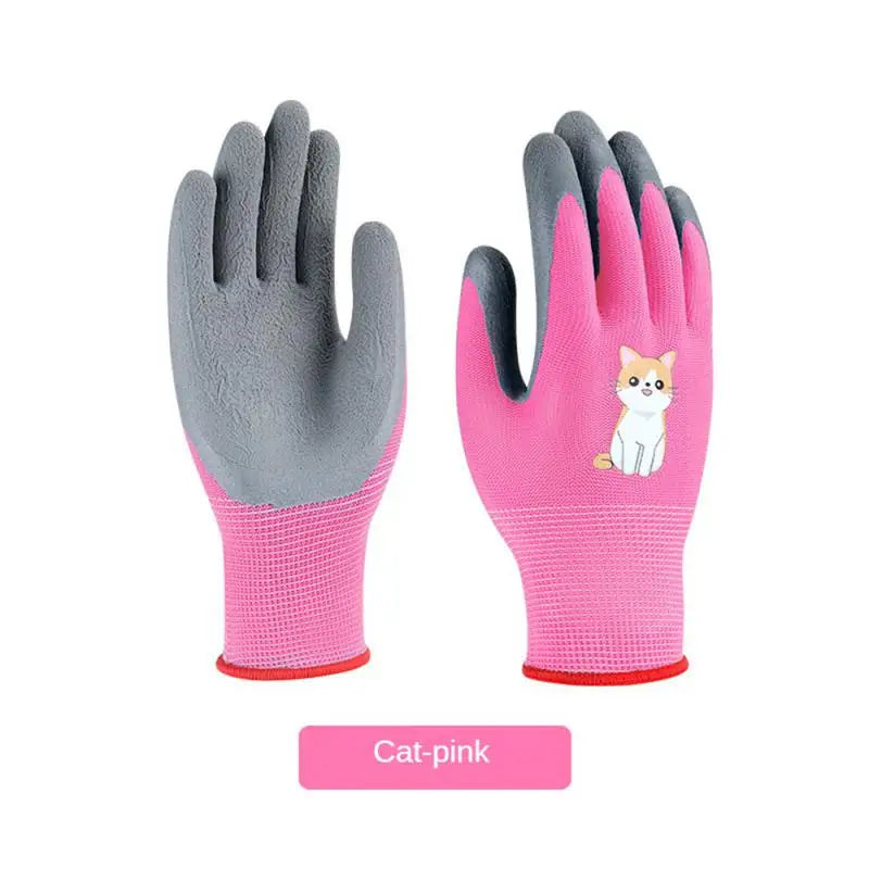 Children's Durable Gloves Labor Protection Waterproof Protective Gloves Non-Slip Children Safety Yard Work Gloves Latex Gloves