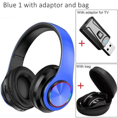 TV Headphones Wireless Helmets Foldable Bluetooth Headset PC Tablet Bluetooth Adapter Waterproof Carry Bag Gaming Music with Mic