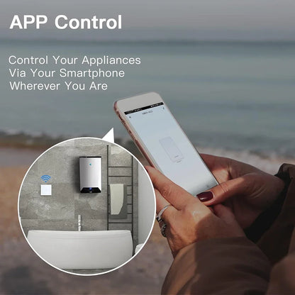 Smart Water Heater Switch 20A/40A WiFi Boiler Touch Screen Switch,Neutral Wire Require APP Remote Control with Alexa Google Home