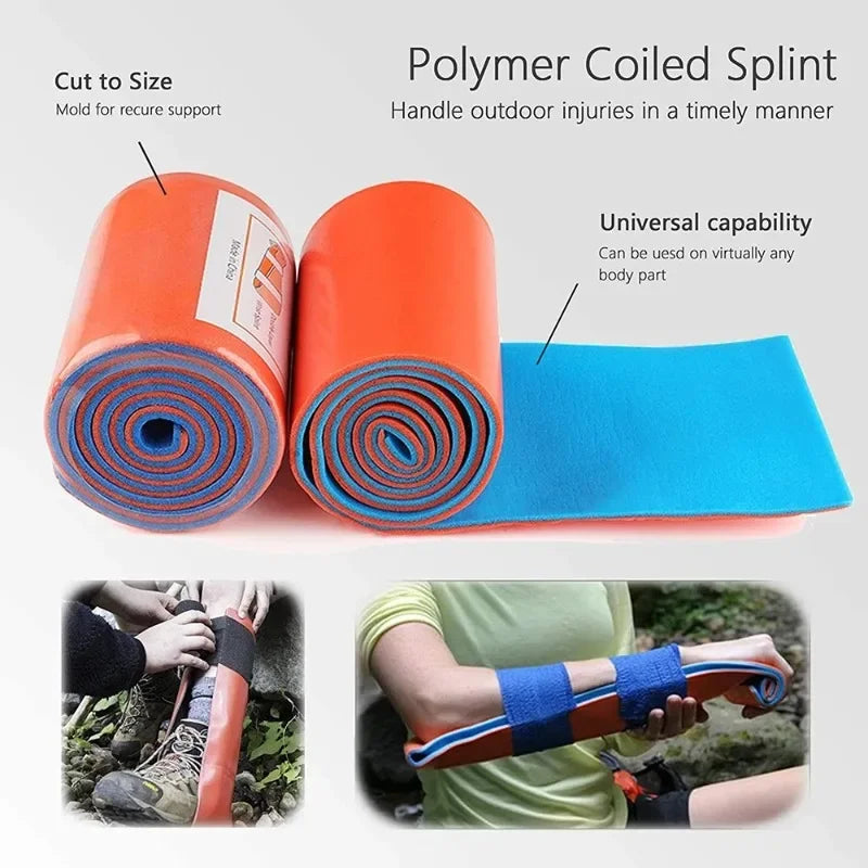 Emergency Medical Splint Roller Fracture Fixed Plastic Polymer Waterproof Washable Neck Leg Arm Rescue First Aid Bracket Support