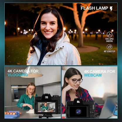 NBD Panoramic NBD 4K Kids Digital Camera 16X Digital Zoom 48MP Compact Point Shoot Digital Camera