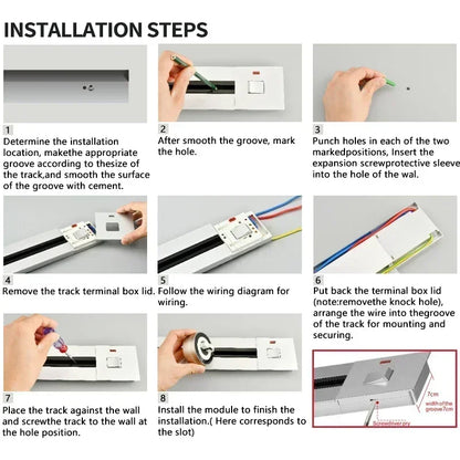 Power Movable Power Track Socket Appliances Popular US/UK/EU/FR Universal Outlets Wall Electrical Plug Adapter with USB/LED