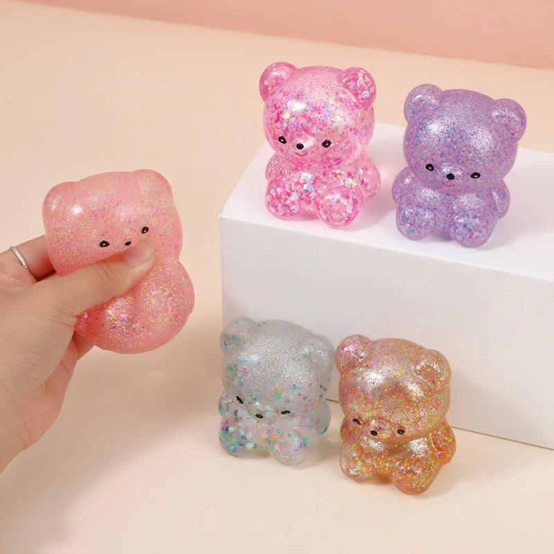 1PC New Maltose Syrup Mini Bear Decompression Ball Toys Cute Animal Anti-stress Fidget Decompression Ventilation Squeeze Toy