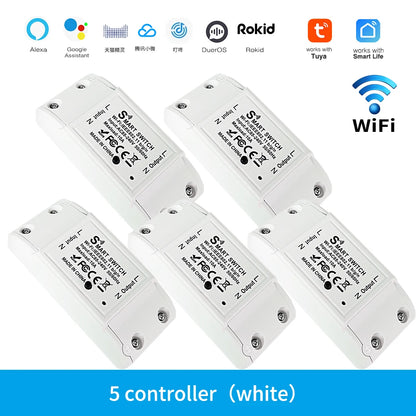Tuya WiFi Smart Switch APP Wireless Controller Universal Breaker Timer Smart Life Work with LED Light Switch Alexa Accessories