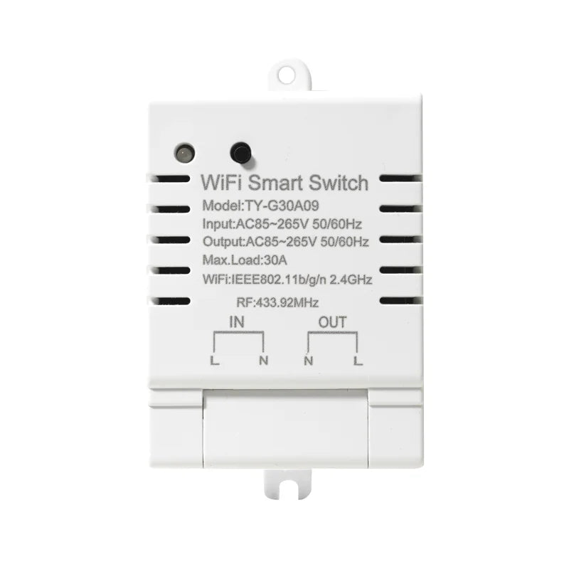 30A Tuya WiFi Smart Switch  High-Power DIY Breaker  Remote Controller Smart Home  Support Alexa Google Home Yandex Alice