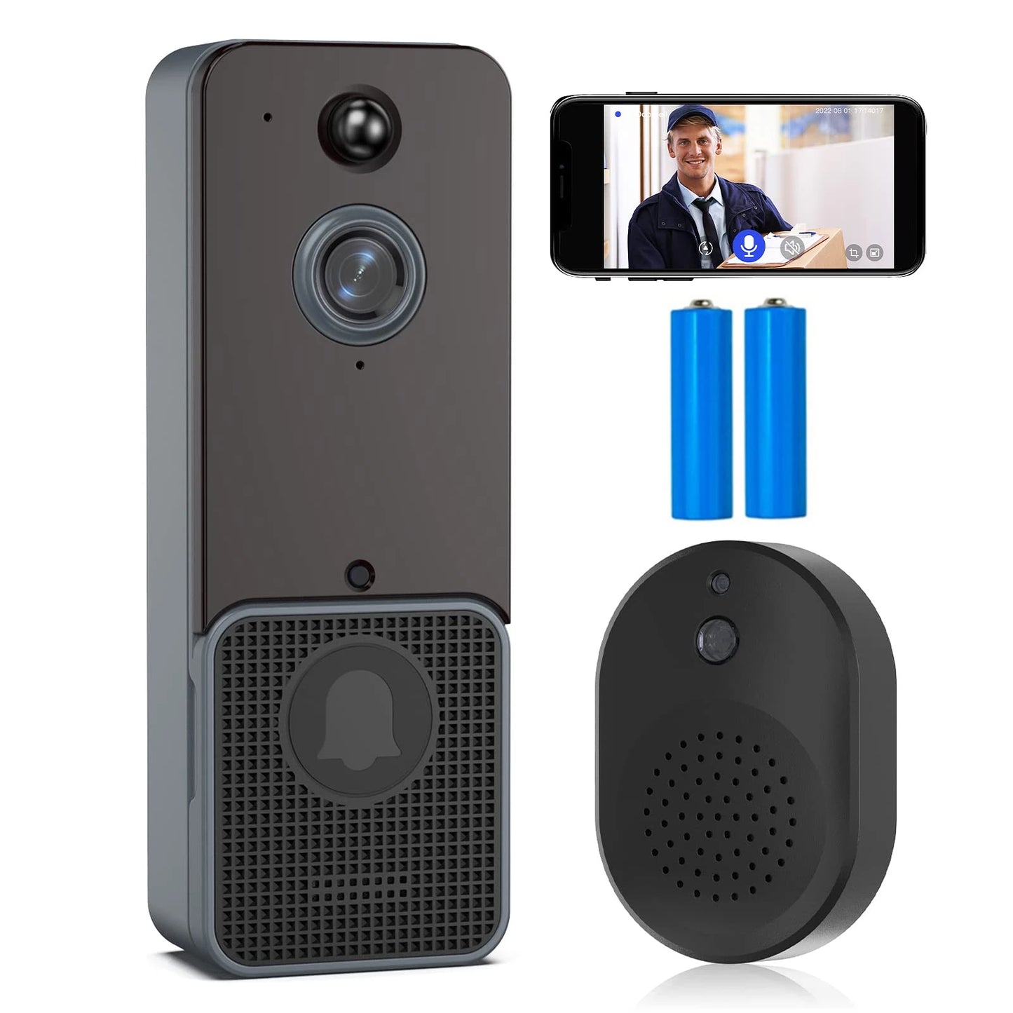 Aiwit T6 Wireless WiFi Video Doorbell Camera Smart Home Outdoor Door Bell Intercom HD Infrad Night Vision Security Protection