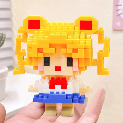 Disney Anime Princess Building Blocks Stitch Mickey Mouse mini Action toy Figures Blocks Toys Bricks Assemble Toys Kids Gifts