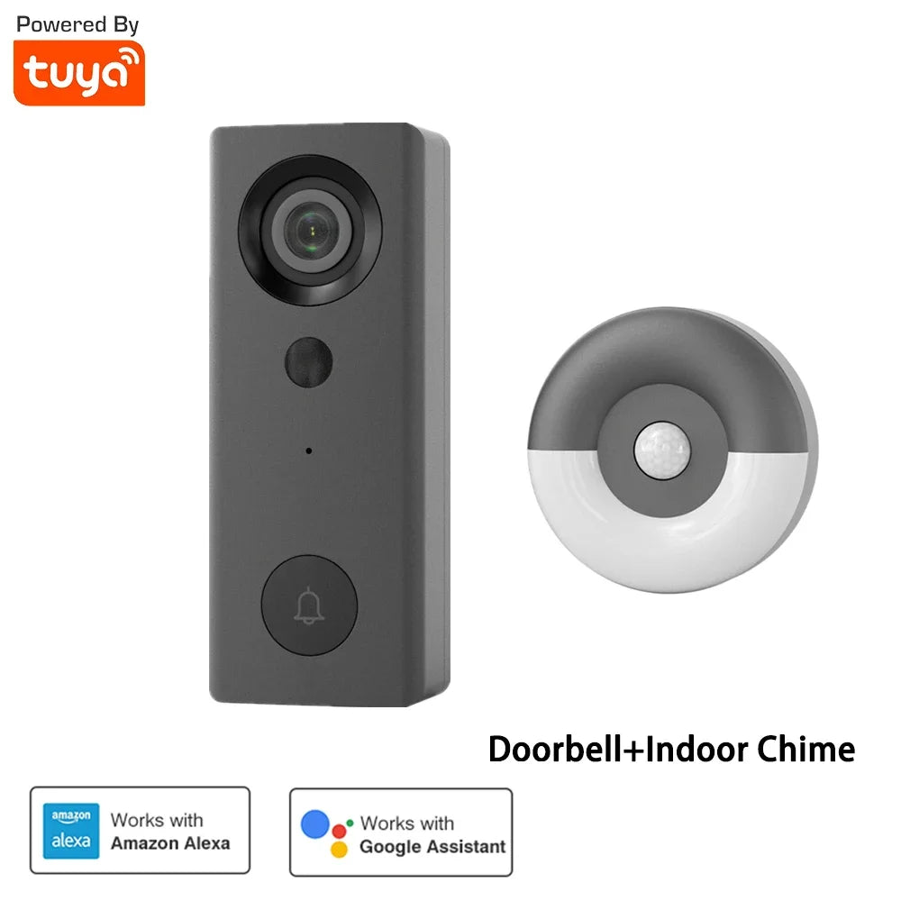 Smart Home WiFi Wired Video Doorbell 1080P HD Tuya Doorbell with Security Camera Two-Way Talk Support Alexa Google Home Doorbell