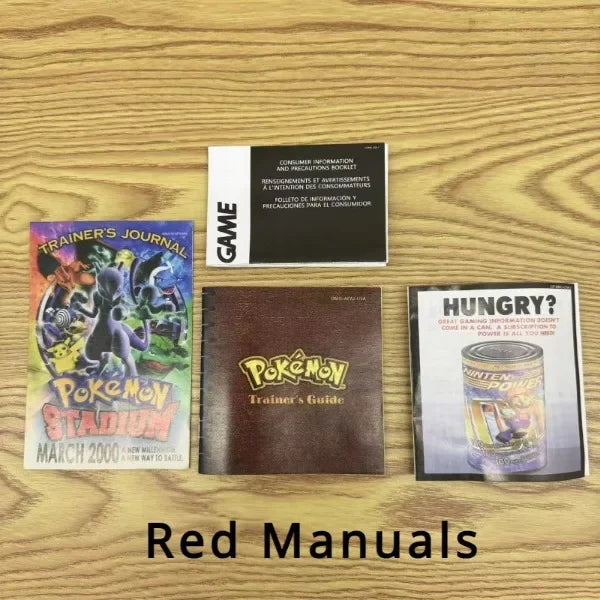 Pokemon Series Blue Crystal Gold Green Red Silver Yellow 7 Versions GBC Game In Box for 16 Bit Video Game Cartridge With Manuals