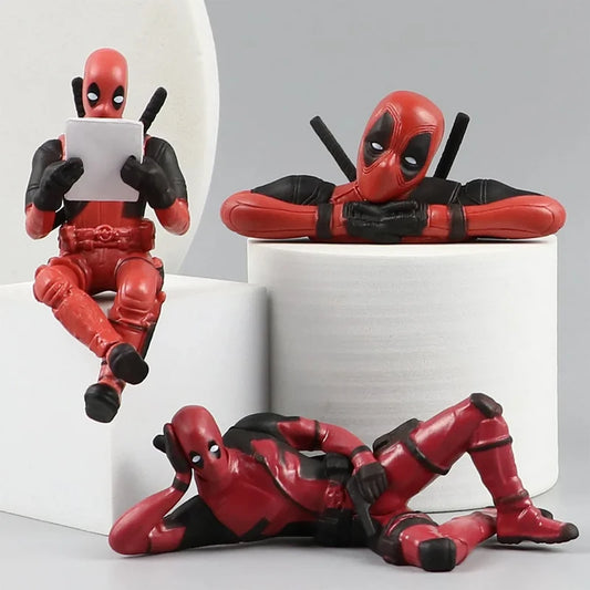 Deadpool Action Figures Desk Car Interior Decoration Pendant Marvel Model Accessories Mini Doll Figurine Kids Cartoon Toys Gift
