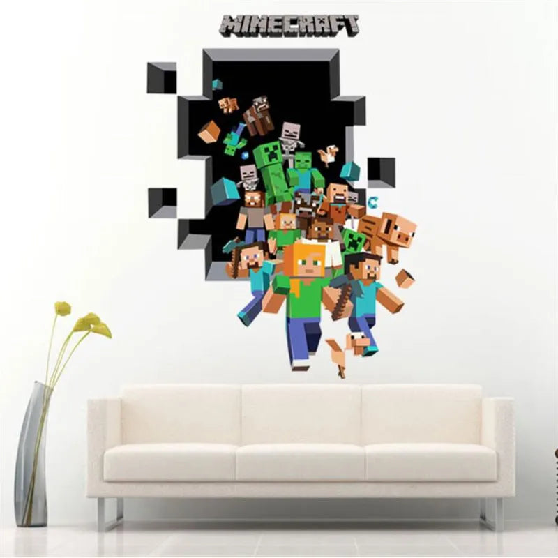 3D Cartoon Games Wall Stickers  Gifts for children wall stickers for kids   Environmental PVC decoration for wall