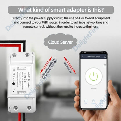 DIY Smart Light WiFi Switch Tuya Smart Life APP Wireless Remote Control 10A Smart Home Breaker Works With Alexa Google Home