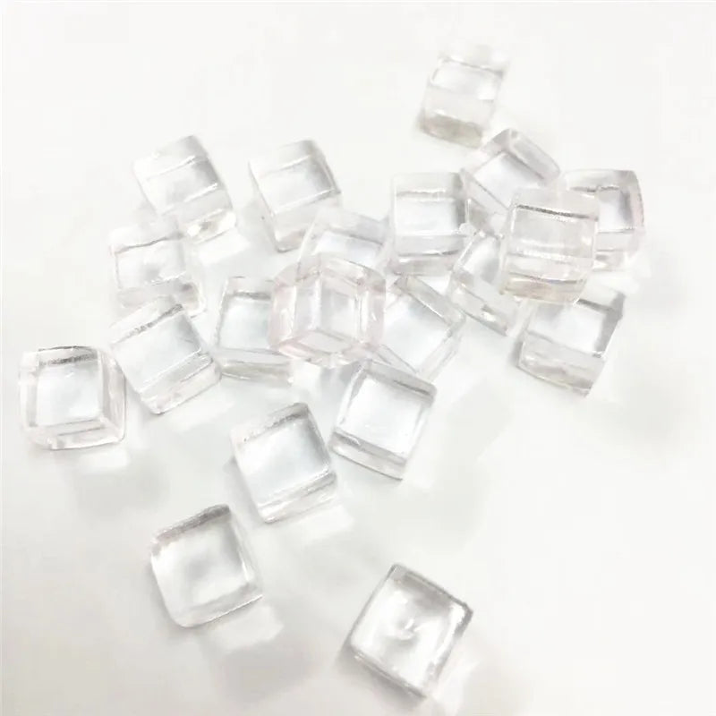 50Pcs/Set 25colors 8mm cube Clear Solid Transparent Square Colorful Crystal Dice Chess Piece Right Angle Sieve For Puzzle Game