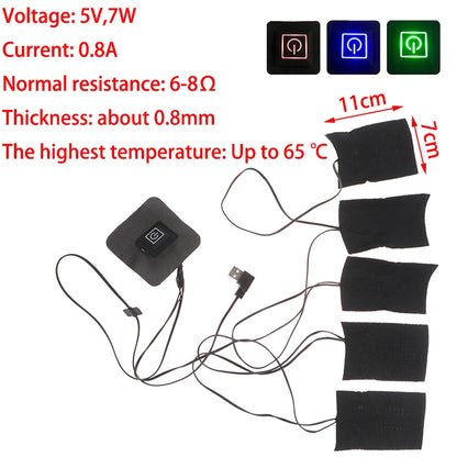 19 SIZE Carbon Fiber Heating Pad Mat Hand Feet Warmer USB Heating Film Electric Winter Infrared Fever Heat Mat Electric Warmer