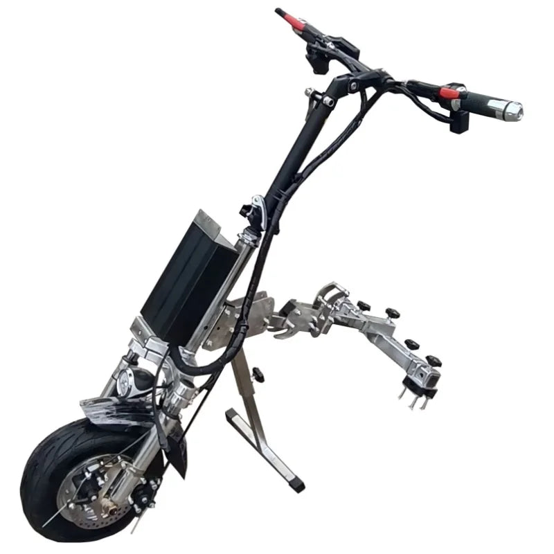 Disabled vehicle electric towing head, disabled wheelchair modification, front drive wheelchair traction, high-power front end