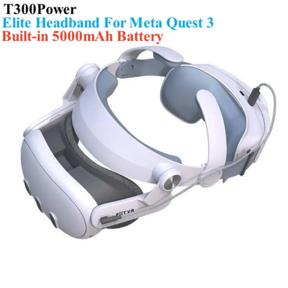 Built-in 5000mAh Battery Elite Headband For Meta Quest 3, VR Headset Head Strap Mask Oculus Q3 All-In-One VR Glasses Accessories