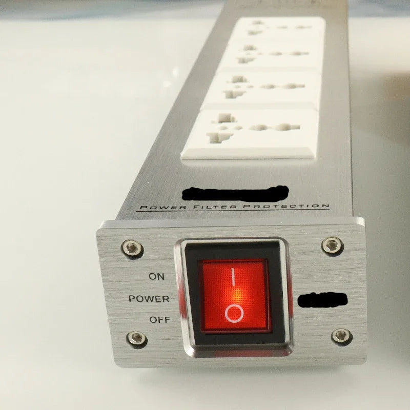 4-bit Universal Socket 10A 220V Power Filter Power Purifier is Applicable to British American European CN plug