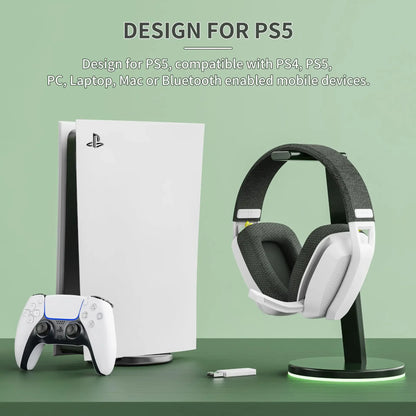 Binnune Bw06 2.4ghz Headphone Wireless Bluetooth Gaming With Mic Lightweight Headsets With Microphone For Ps5 Ps4 Pc Playstation