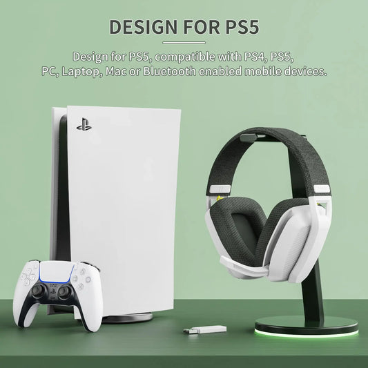 Binnune Bw06 2.4ghz Headphone Wireless Bluetooth Gaming With Mic Lightweight Headsets With Microphone For Ps5 Ps4 Pc Playstation