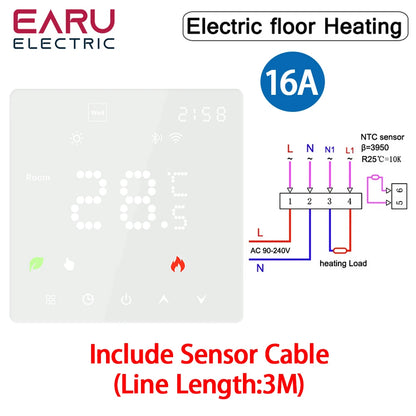 Tuya WiFi Smart Thermostat Electric Floor Heating TRV Water Gas Boiler Temperature Voice Remote Controller for Google Home Alexa