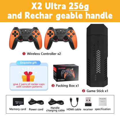 X2 Ultra Video Game Console, 4K Game Stick, HD Retro Video Game Console, Wireless Controller, TV 30 + Emulator for P