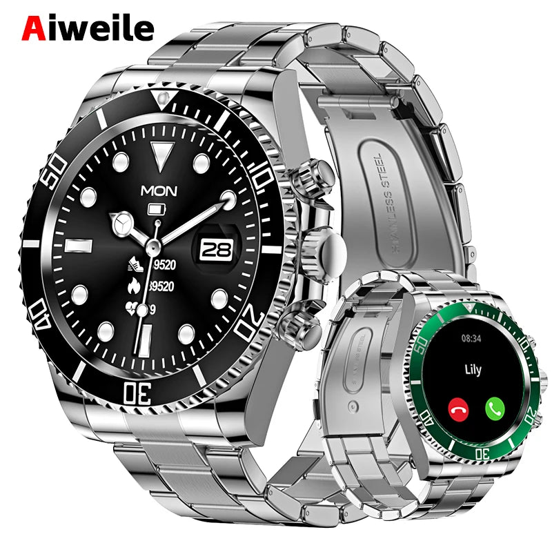 High-end Men's Smartwatch Smart Watch Luxury Aiweile AW12 Replica Business Sports Wireless Imitation Hebrew Korean Support 2024