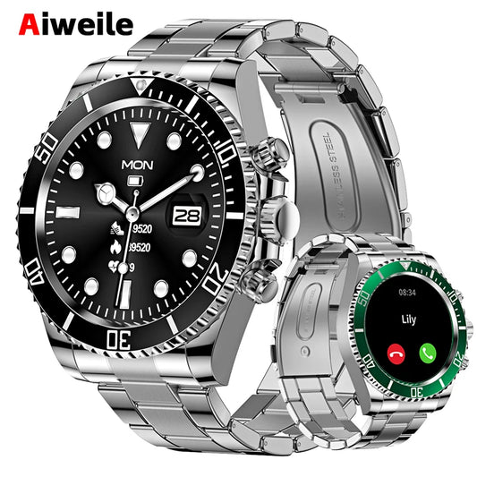 High-end Men's Smartwatch Smart Watch Luxury Aiweile AW12 Replica Business Sports Wireless Imitation Hebrew Korean Support 2024