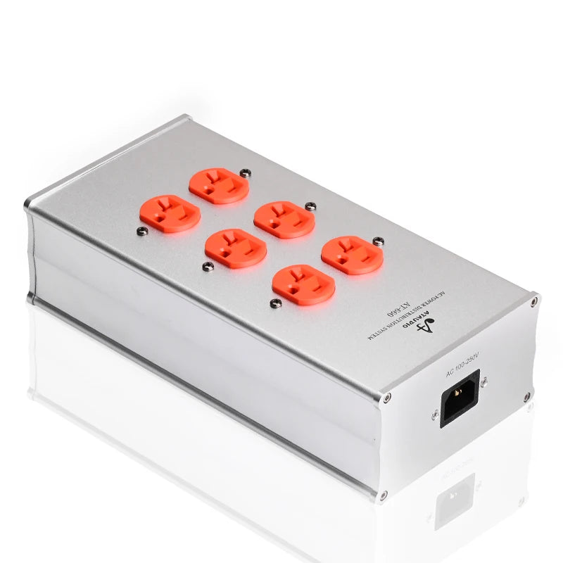 ATAUDIO HIFI Power Filter Audio Noise AC Power Conditioner Power Purifier Surge Protection with EU Outlets Power Strip
