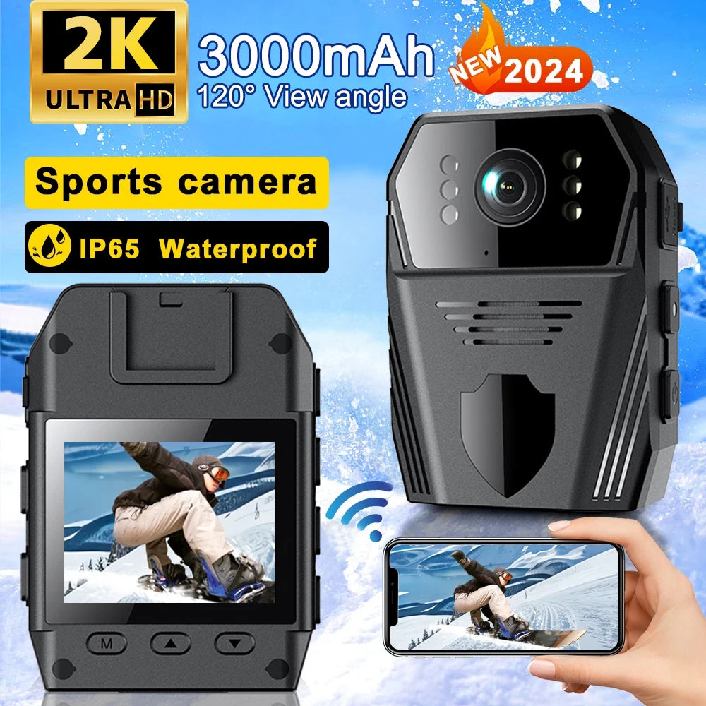 Mini Digital Camera 1080P 2K IPS DVR Video Sports DV WiFi Motion Cam IR Night Vision Camcorders Site Enforcement Recorder Record